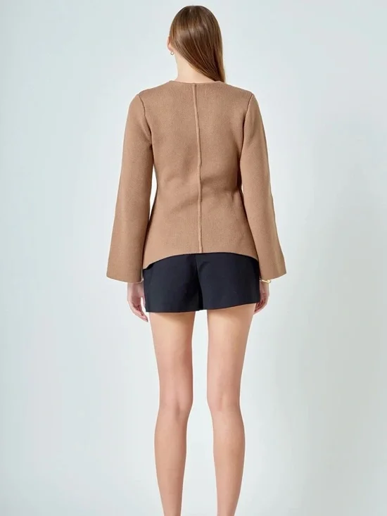 ENDLESS ROSE Wrap Sweater Cardigan in Color Mousse - Picture 5 of 9